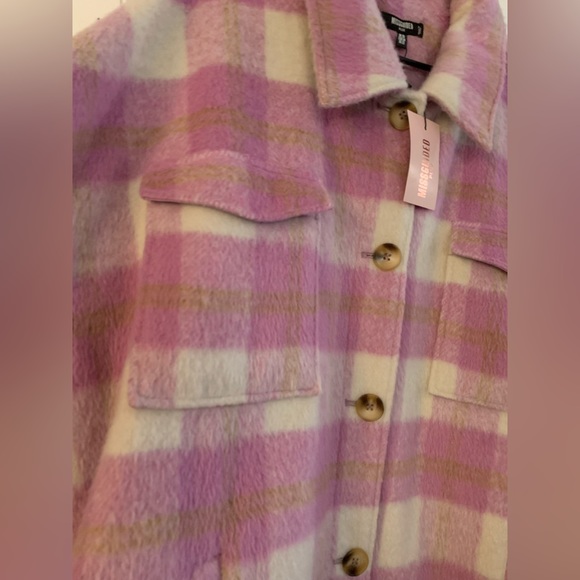 MISSGUIDED Lilac Plaid Shacket Plus NWT Size US 22 = 2XL - Picture 8 of 11